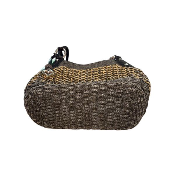 Brighton Woven Straw Handbag Brown Tones - Picture 5 of 14
